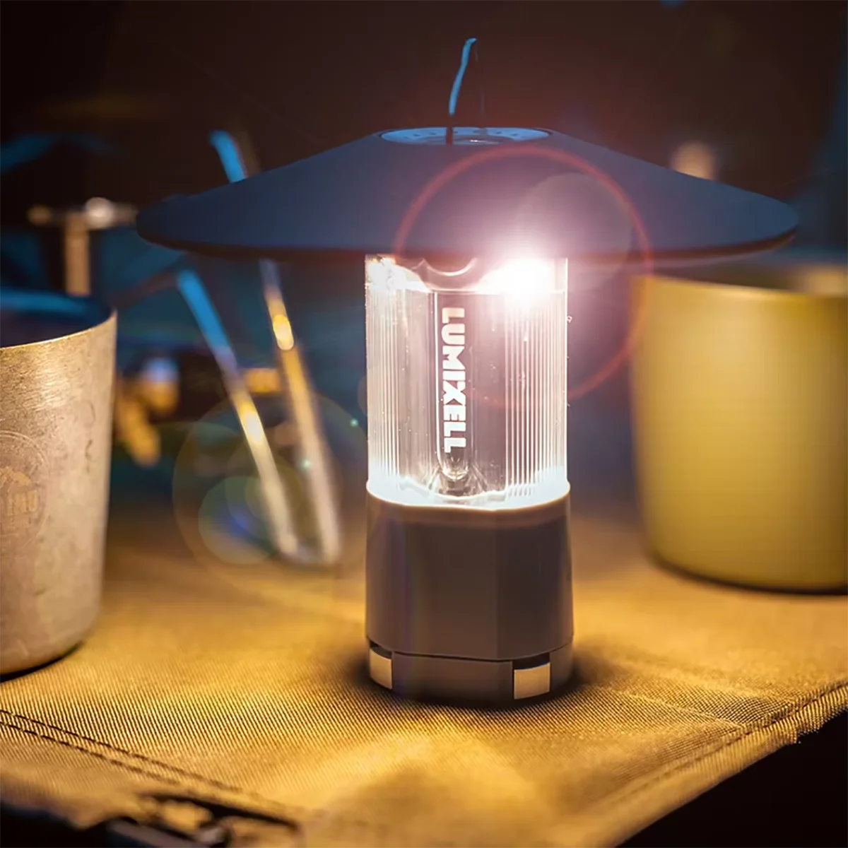 450 Lumens Portable Camping Lantern Type-C Rechargeable LED  Flashlights Torches Laser Keychain Flashlight