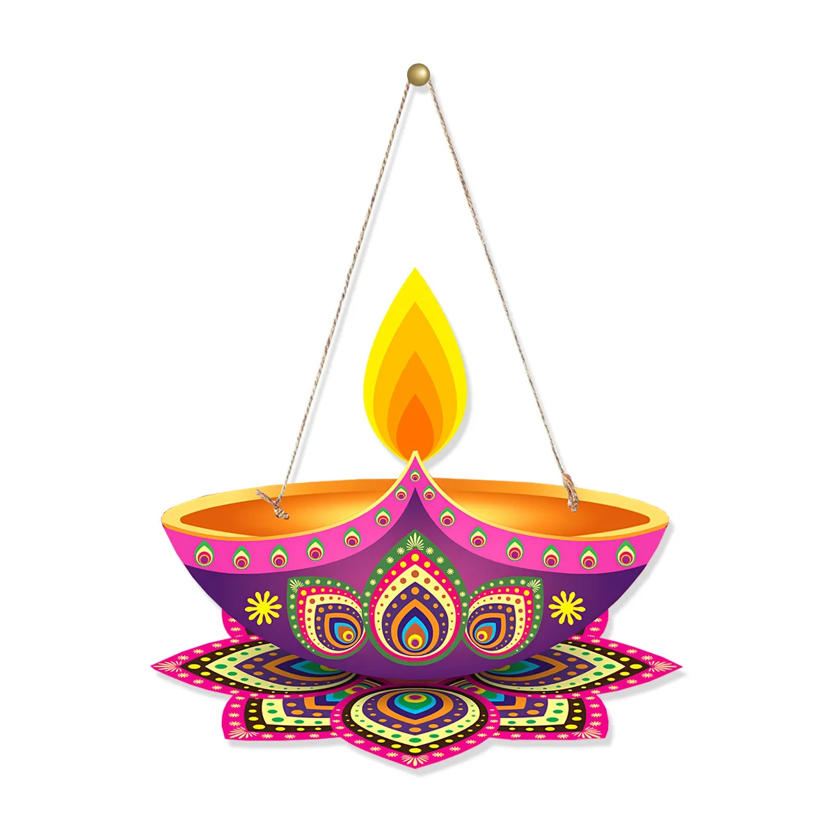 Happy Diwali Hindu Rangoli Diya висит на двери окна флаг вывески для фестиваля огней дом торговый центр магазин Паб Бар украшение вечеринки