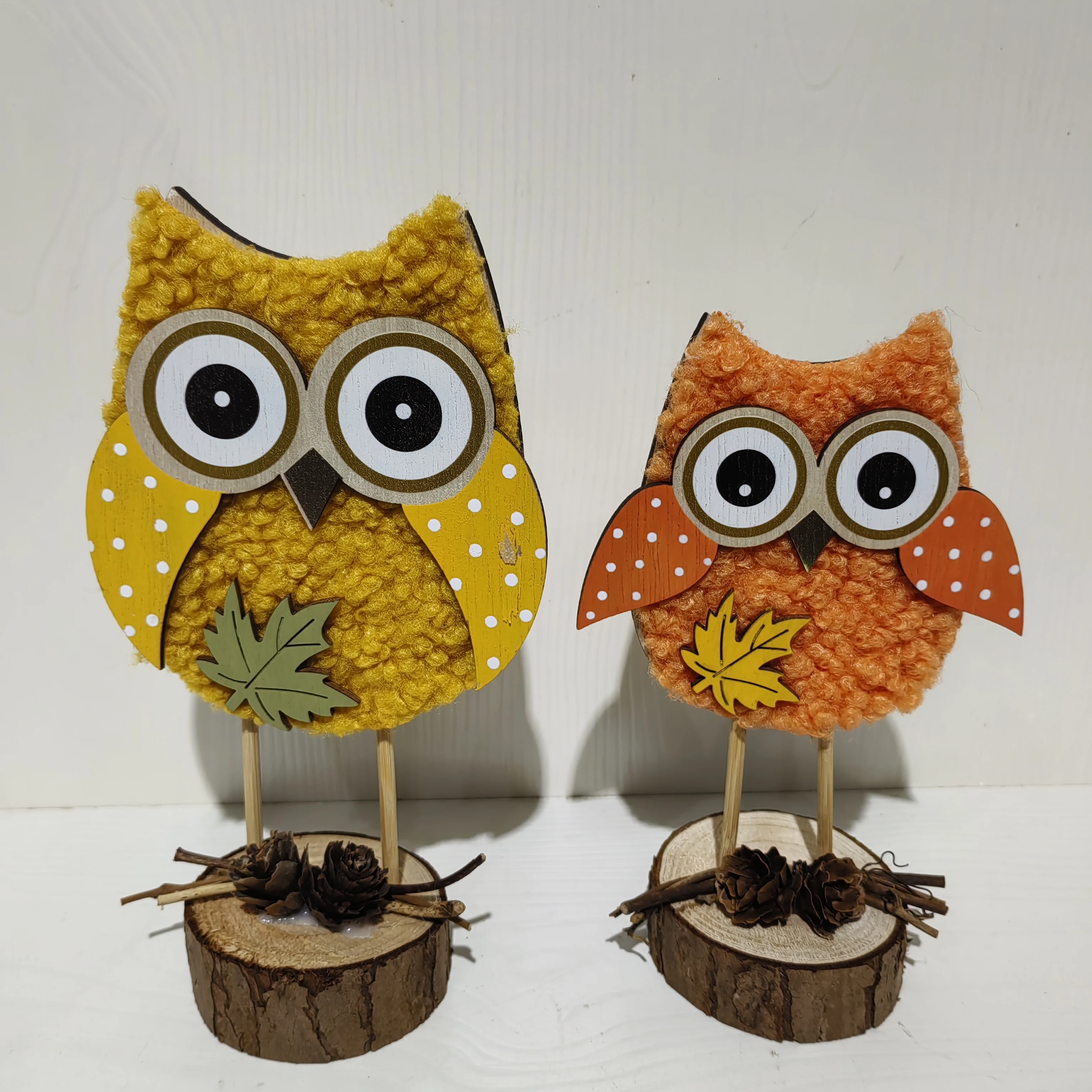 Wholesale Autumn and Harvest Festival Night Owl Ornaments Wooden Crafts for Home Decor Hanging Decoration for Fall Season