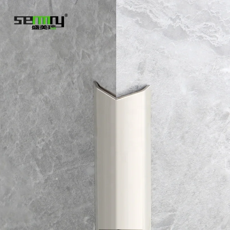 Stainless Steel Metal L Shape Edge trim Curved Corner For Outside l Shaped Tile Trim 304 Stainless ceramic tile edge trim