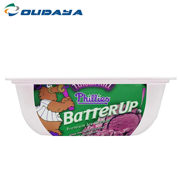 250g 500g custom printing oval shape plastic food container butter margarine tub and lid