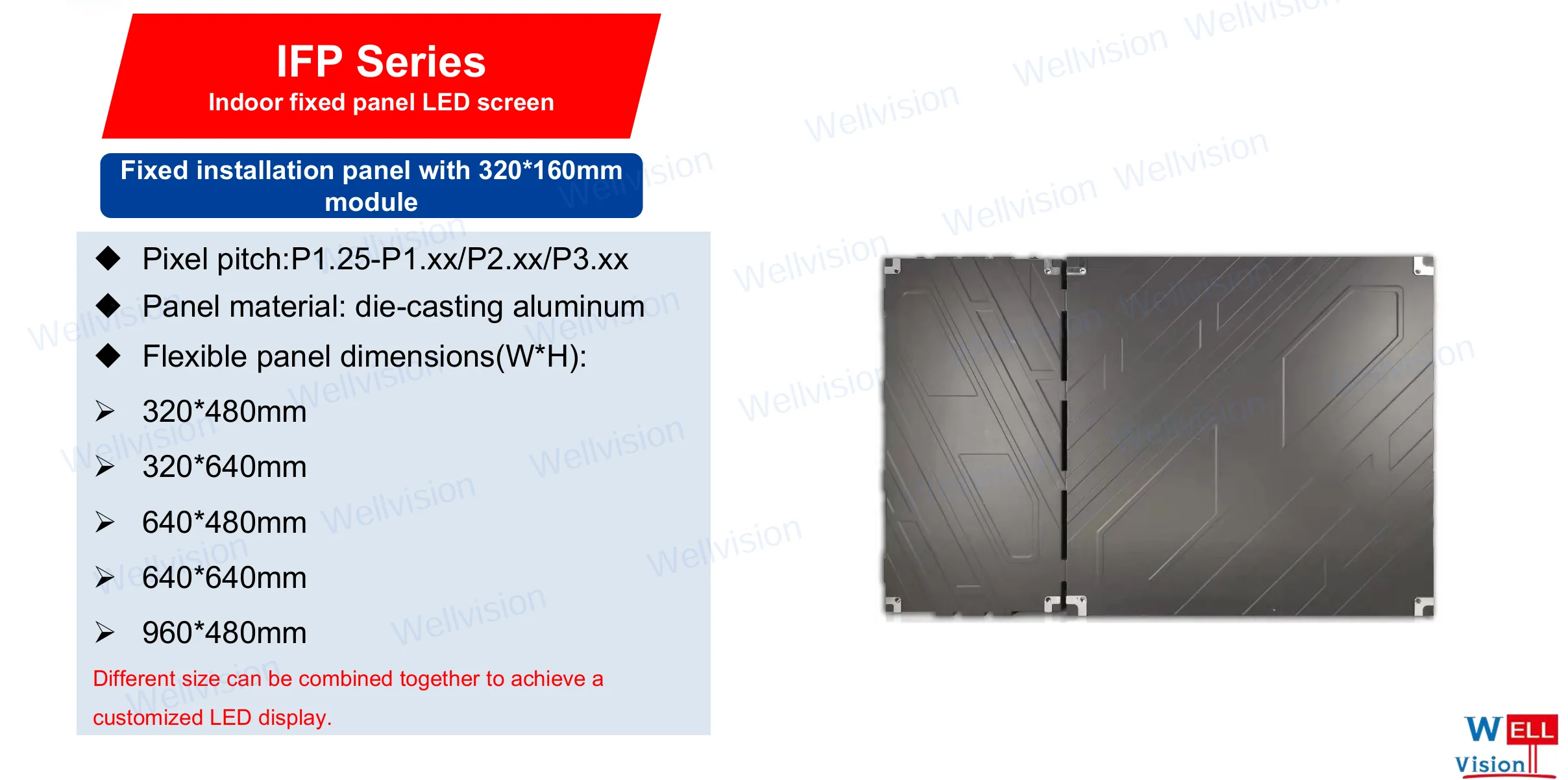 Wellvision P1.8 P2 P2.5 внутренняя Hd RGB Светодиодная панель дисплея 640*480 мм алюминиевый шкаф для литья под давлением светодиодная видеостена