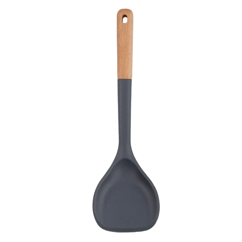 Factory Direct Sales 2021 New Design E-commerce Product Food Grade Silicone and Wood Kitchen Utensils 7 Pieces