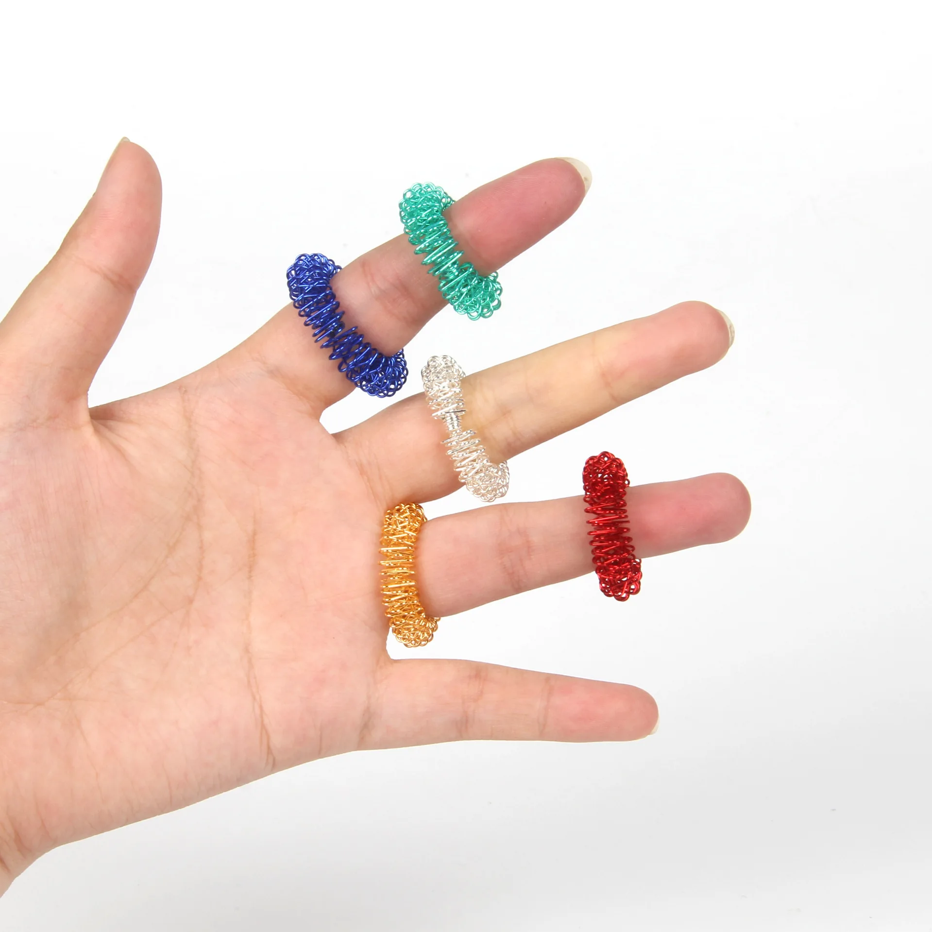 New Stress Relief Finger Autism Anti Acupressure Ring Spiky Adult Sensory Spinner Fidget Rings for Anxiety Finger Massager Toy