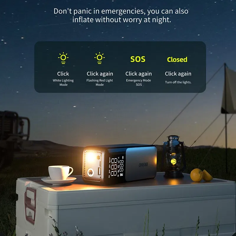 Dual Power Portable Car Air Compressor 6000mAh 150PSI Faster Inflation Car Tires Air Pump With Digital Pressure Gauge