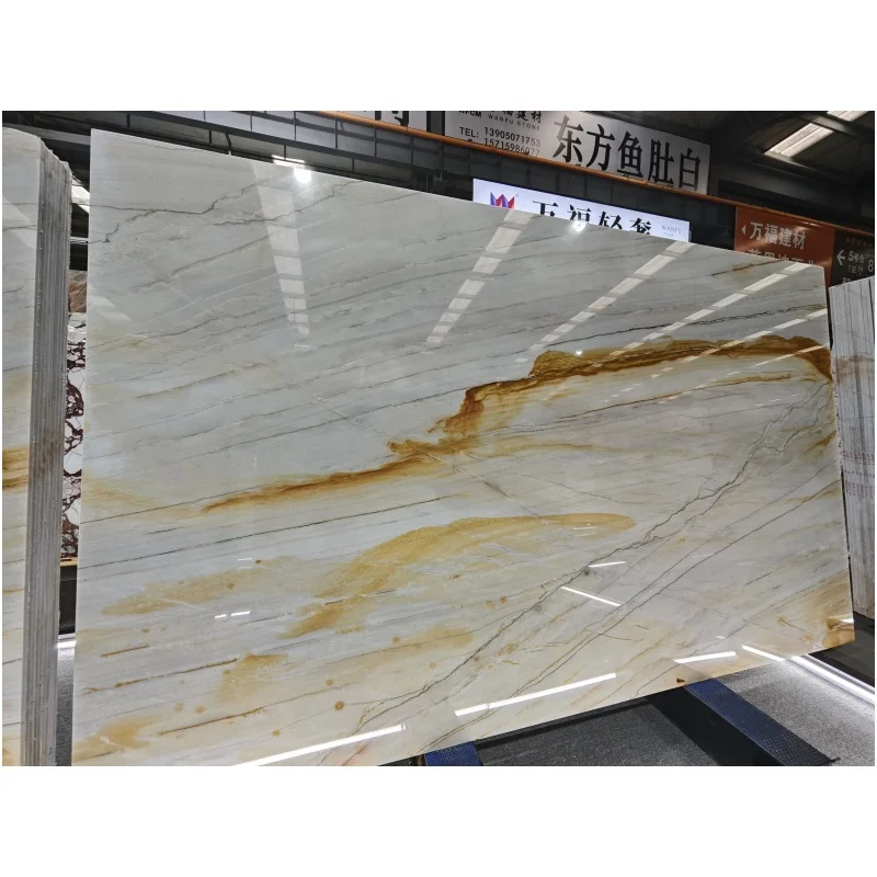 Ribbon Gold quartzite slabs,   Luxury quartzite slab, natural stone big slab