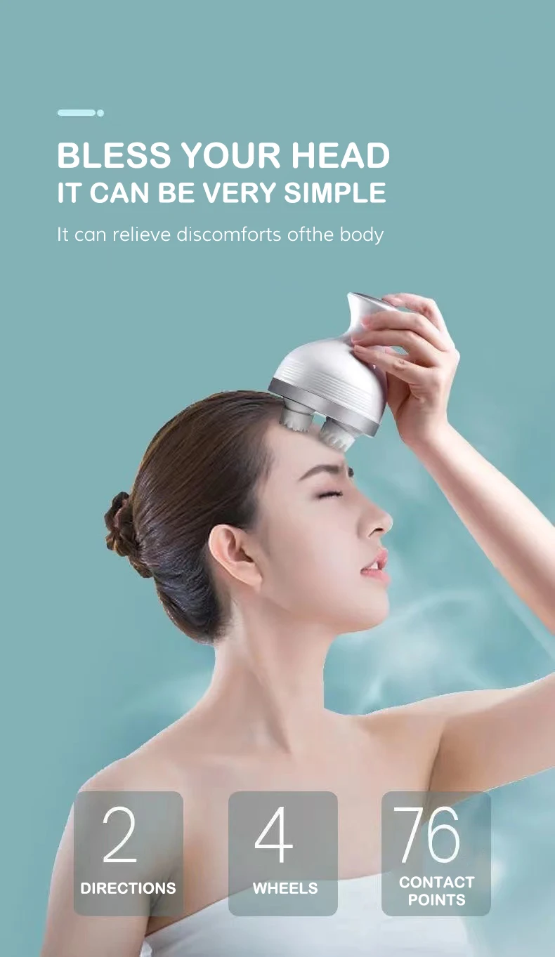 Red Light Rechargeable Wholesale Smart Handy Device Tool Other Massage Product Waterproof Oil Scalp Coper Head Massager Machine