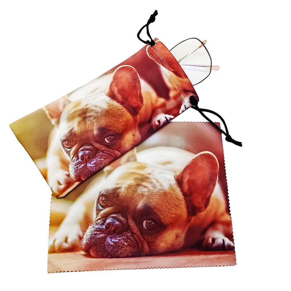 Цветной чехол для солнцезащитных очков из микрофибры с принтом логотипа на заказ, салфетка для очистки очков