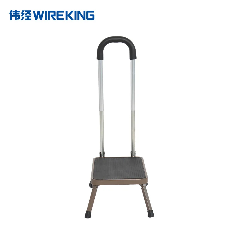 One step wide stepladder metal library  stair ladder kitchen children foot step stool with handle