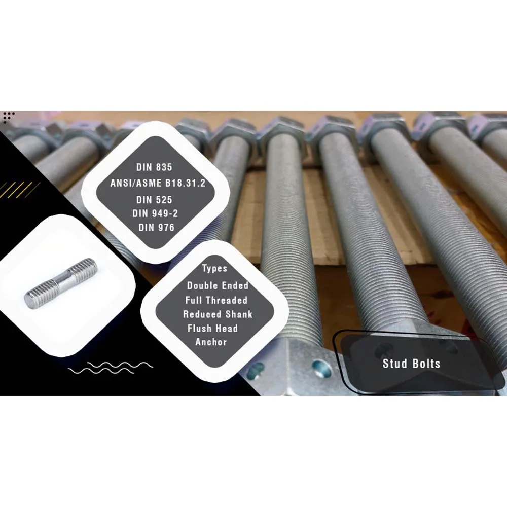 TOBO Double-ended wire teeth DIN835 high quality carbon steel stud nuts