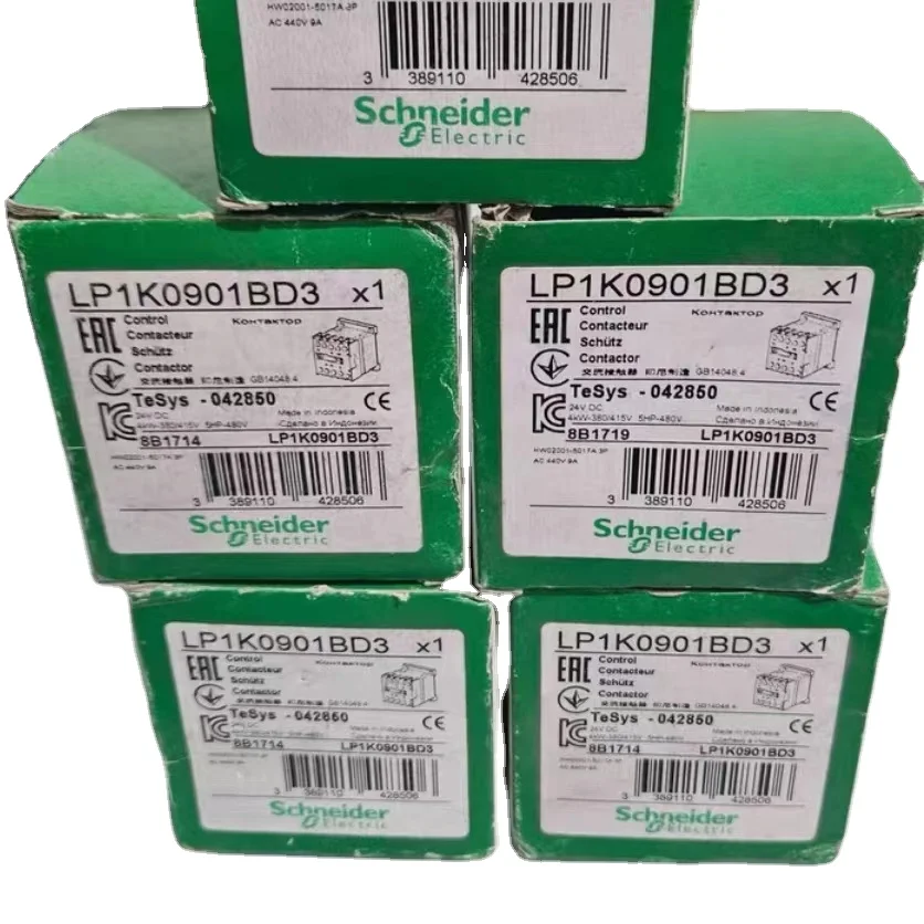 Electric Contactors Series LP1K 3 pole Contact 9 A Contact voltage 690 V AC LP1K0901BD3