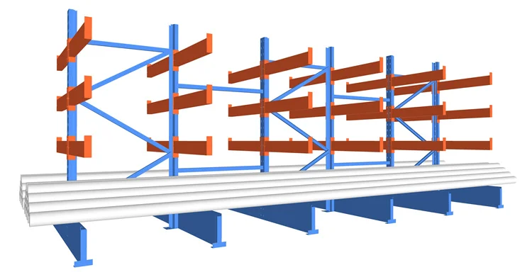 Factory Outlet Pipe Storage Rack Arm Shelves Industrial Warehouse Adjustable Heavy Duty Span Shelving Steel Cantilever Racking