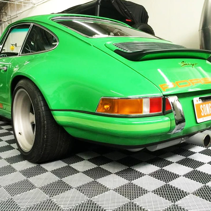 Rigid Modular Anti Slip Car Wash Drainage Plastic Pp Pvc Interlocking Garage Floor Tile For Car Parking Carwash Garage Flooring