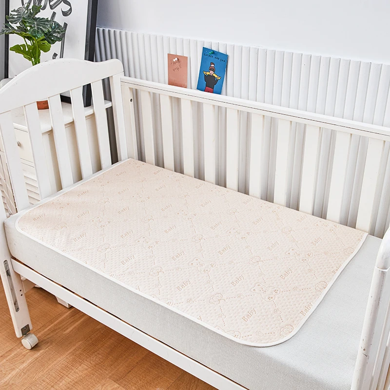 MU Quilting Cotton/Bamboo Water Absorbent Baby Play Mat Waterproof Bed Urine Mat For Kids