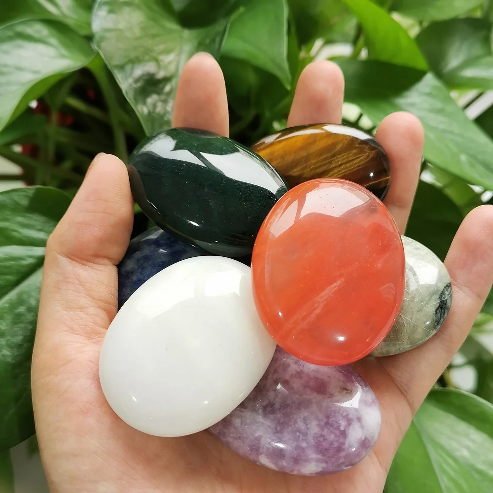 Amethyst Palm Stone Crystals Healing Stones For Anxiety Stress Therapy