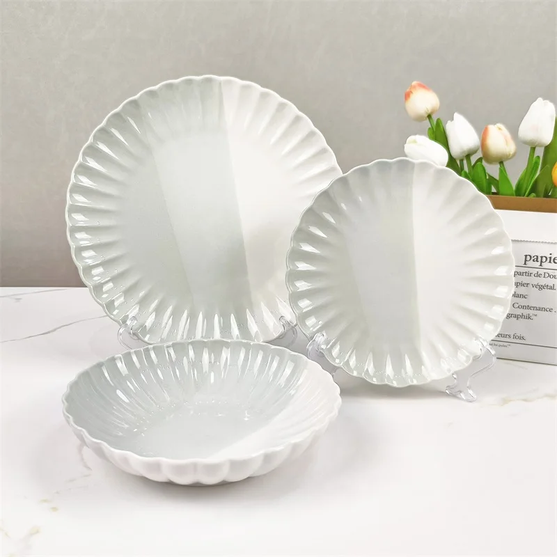 Sample Available Stoneware Set China Ceramic Dinner set Customized Themed Nordic Porcelain Dinnerware Crockery Restaurant Used