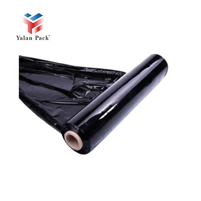 Black LLDPE Stretch Wrap Plastic Roll Moisture-Proof Soft Plastic Film for Pallet Packing Cheap Casting Processing