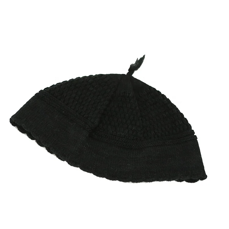 Customized Knitted Jewish Hat Beanie Kippah Judaica Yarmulke Kippot Skull Cap White Black Red Blue Embroidery Men Kids 24cm