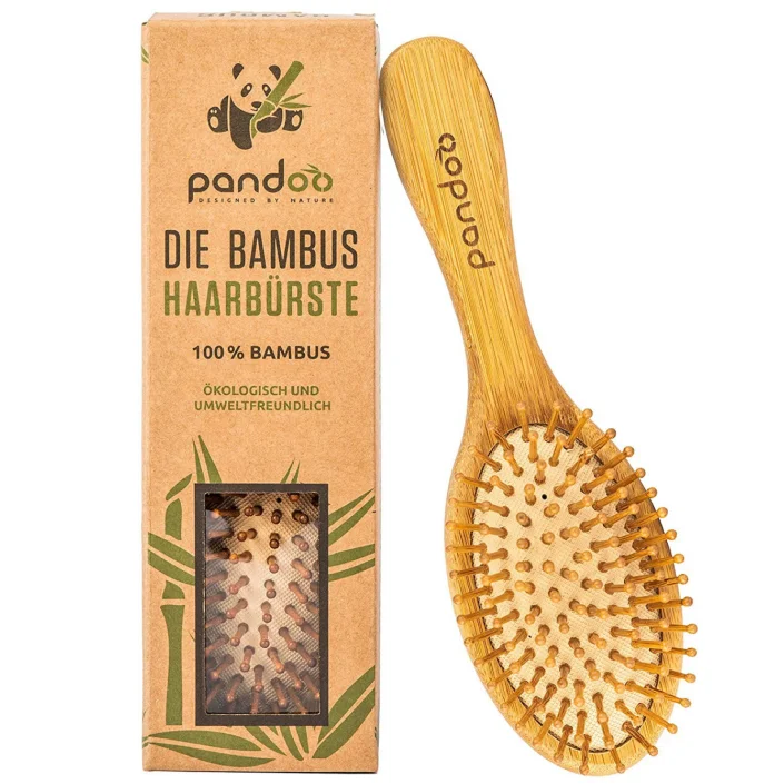 Eco-Friendly Natural Wood Detangling Hair Comb Brush Scalp Massage Wooden Bristle Air Cushion Hair Detanger Bamboo Hair Brush