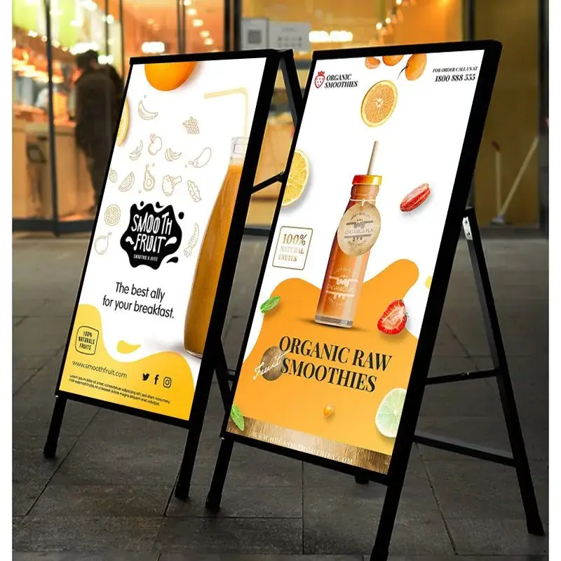 Light-Emitting Diode Thin Light Box Menu Indoor Billboard Display Stand Aluminum Floor-Standing Poster Advertising Light Box