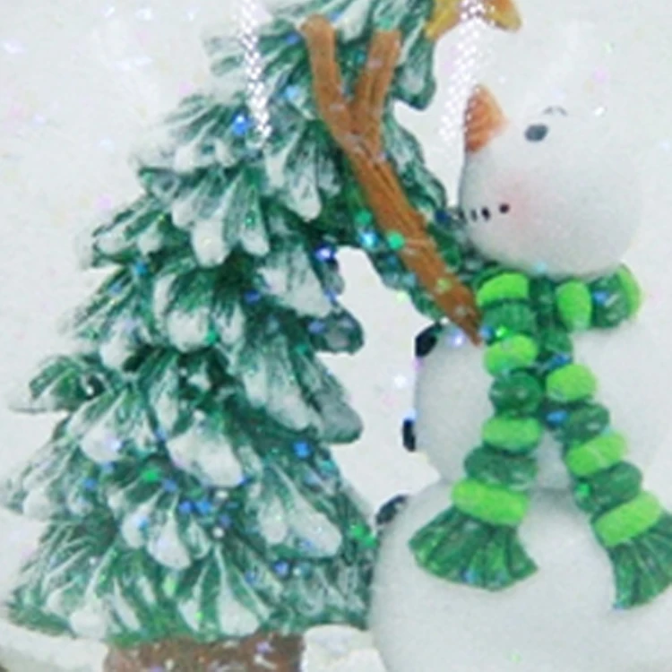 High Quality Custom Made Snowman Snow Ball Gift Resin Christmas Globe for Home Decor