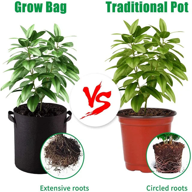 Heavy Duty Plant Square Garden Vegetable Biodegradable Fabric Mushroom Grow Bags