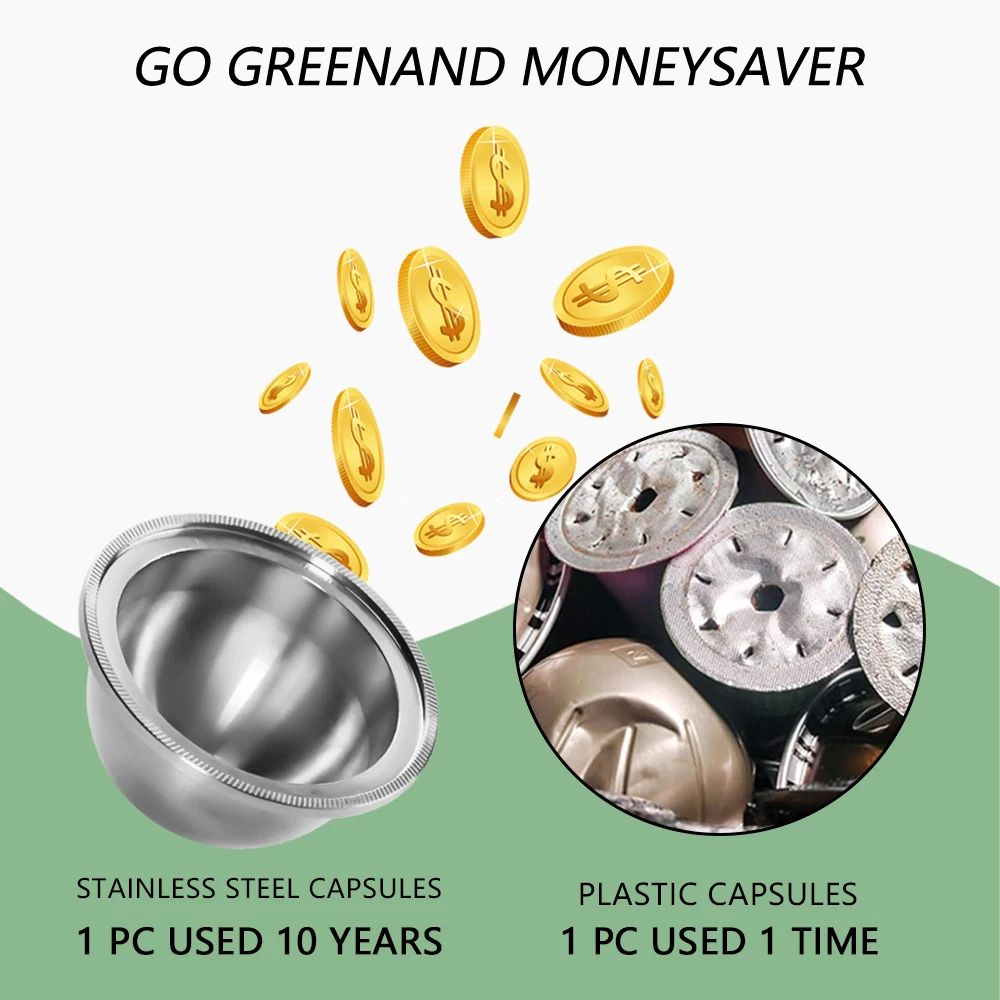 Hot Selling Refillable Pods Reusable Coffee Capsules With 50 Aluminum Foil Seals Compatible With Vertuoline Machines