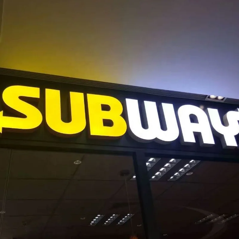Free design Available Advertising Led lighted logo sign stainless steel epoxy resin channel letter Large Raceway Lit Sign