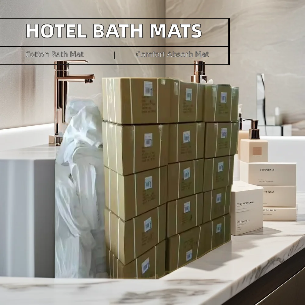 Wholesale 100% Cotton Hotel Bath Mat Modern Solid Design Water Absorbent Foot Towel for Bathroom Floor Mat for Luxury Hotel