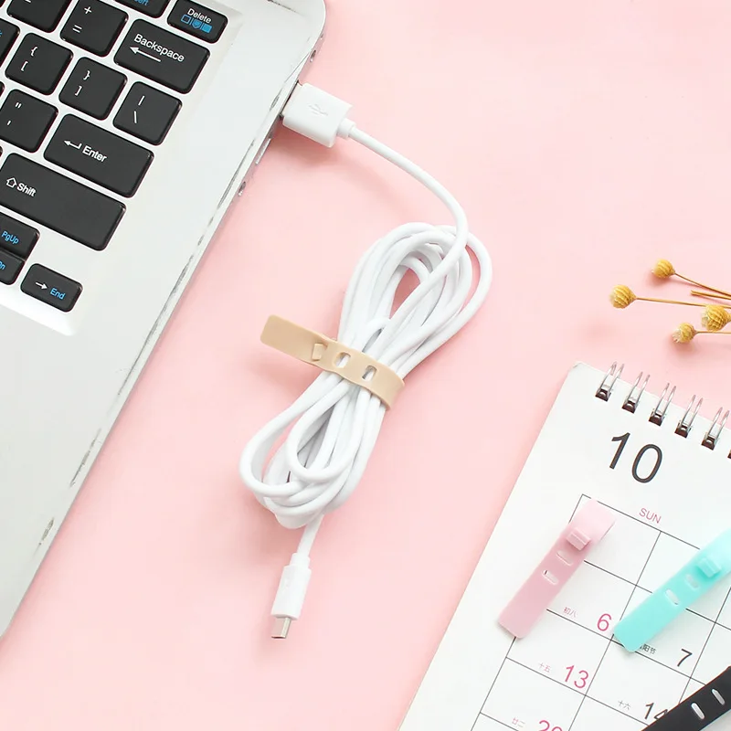 Silicone Cable Organizer USB Cable Winder Wire Data Line Holder Tie  Earphone Cable Cord Organizer