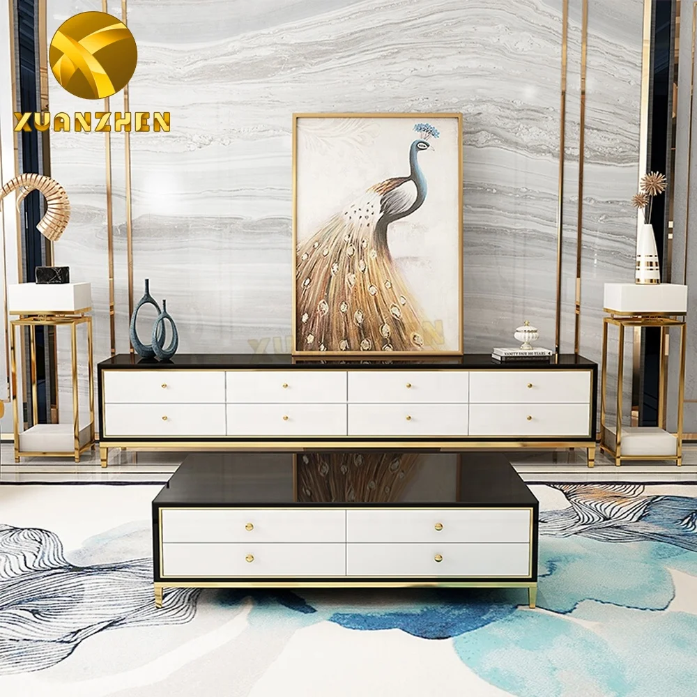 Bedroom Furniture White Black Bedside Cabinet Modern Night Stand Modern Luxury Smart Bedside Table With Two Drawers