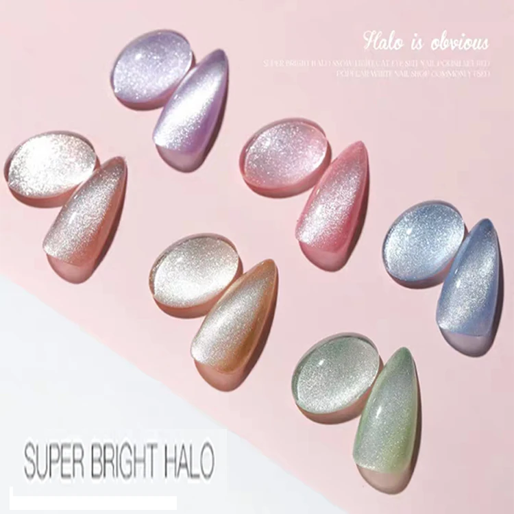 Magnetic cat nail polish Glitter super shiny cat eye UV gel polish free samples private label factory supplier