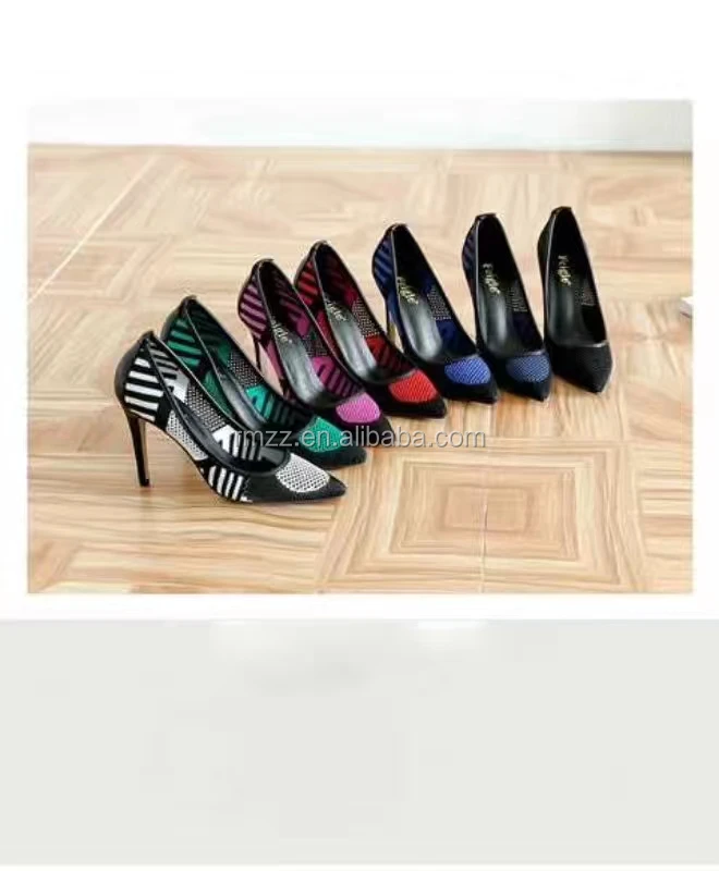 Factory direct high-heeled shoes upper flying knitted high-top upper capellada tejidas