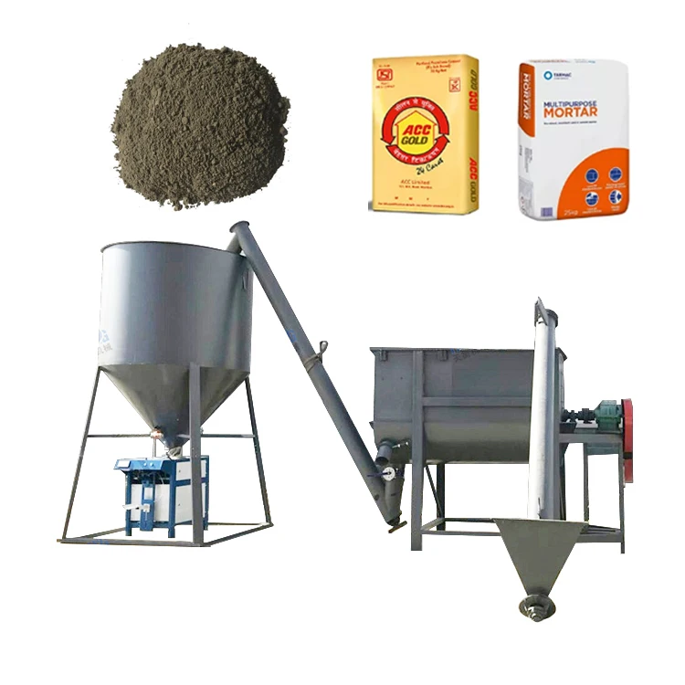 Automatic Dry Mix Mortar Mixing Production Machine and cement glue production line