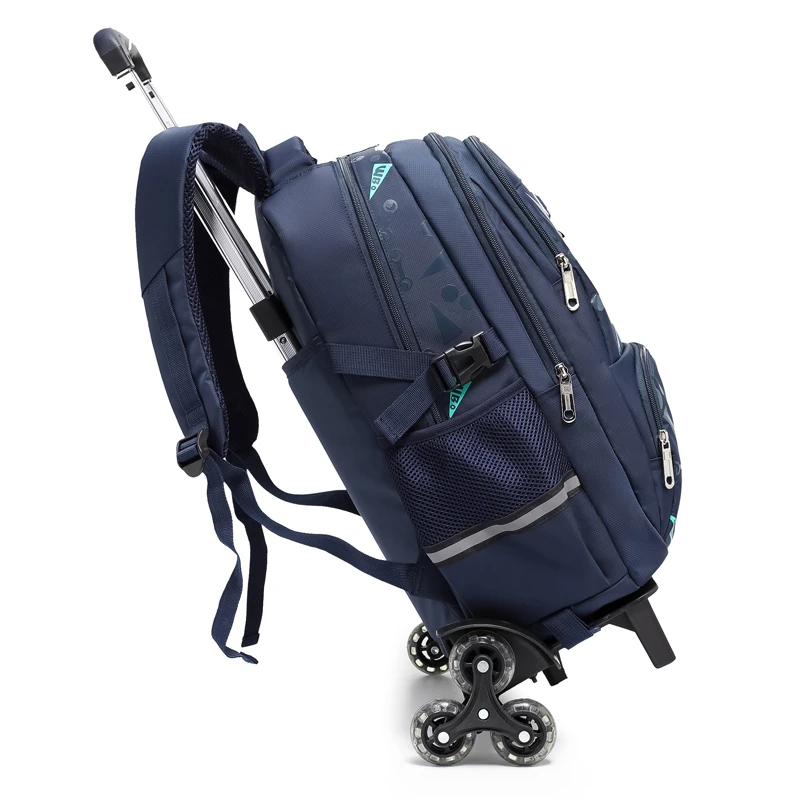 Hot version of six rounds of climbing stairs can drag high quality nylon boy pupils pull rod school bag