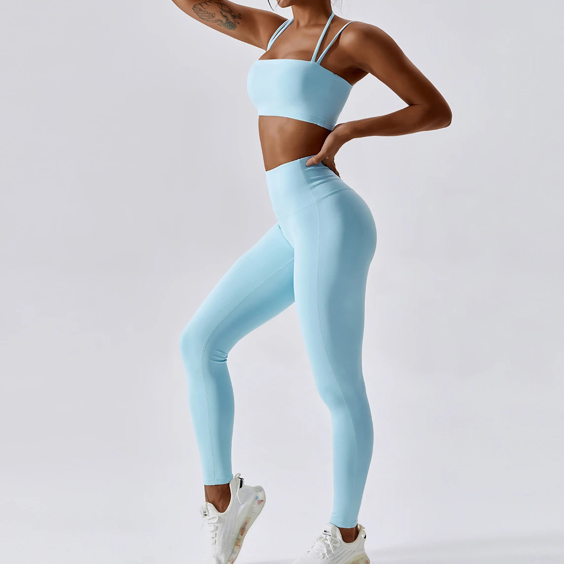 YIYI Strap Push Up Tops Leggings Sets For Women Beauty Back Butt Lift Gym Fitness Sets Workout Sets For Women High Quality