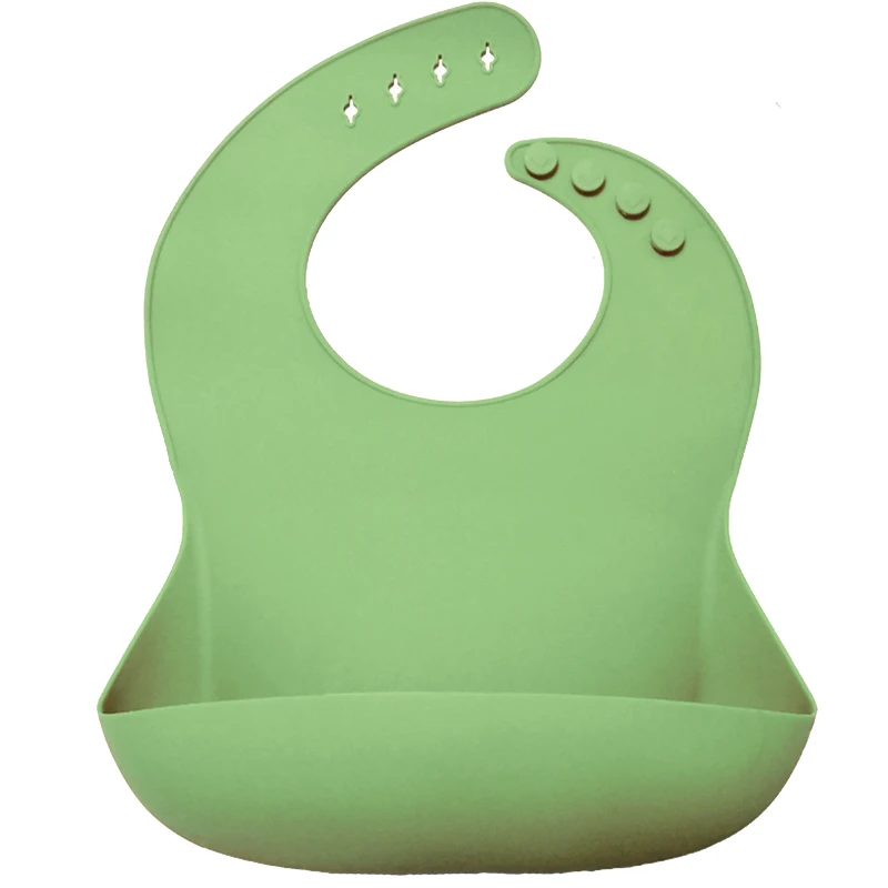 Wholesale Custom Silicone Baby Bib with Food Catcher Silicone Baby Feeding Bib