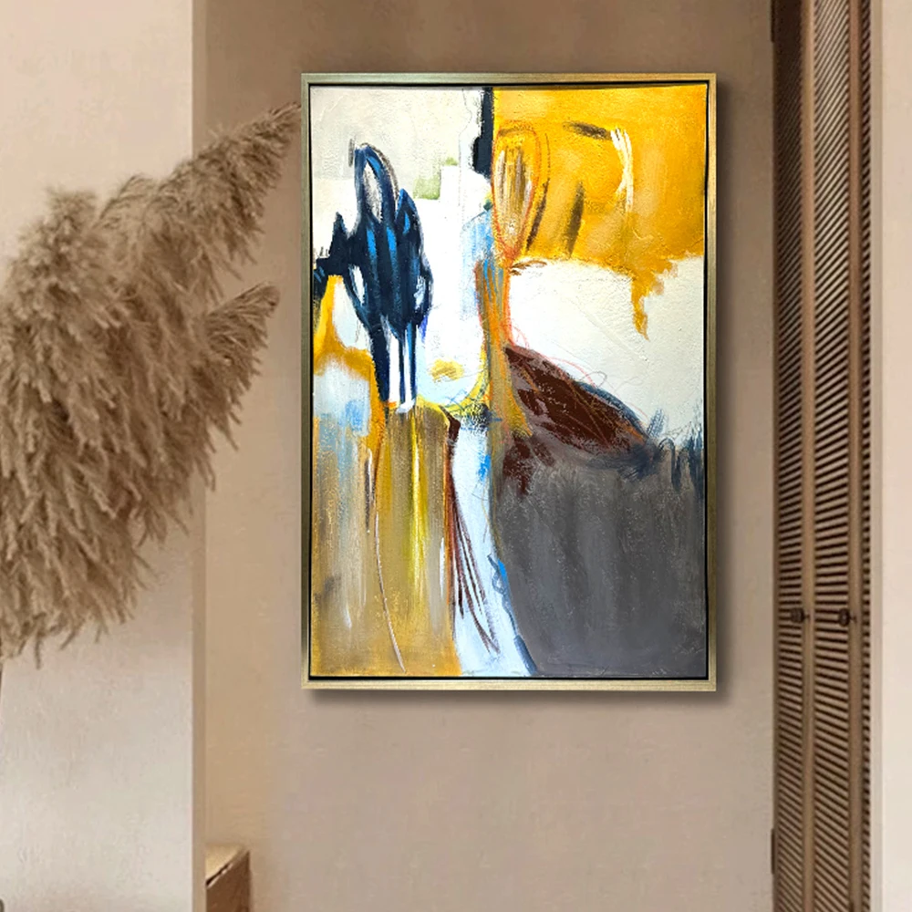 Boldly Designed Extra Large Abstract Oil Painting Featuring Dynamic Brushstrokes and Rich Hues to Transform Your Living Space