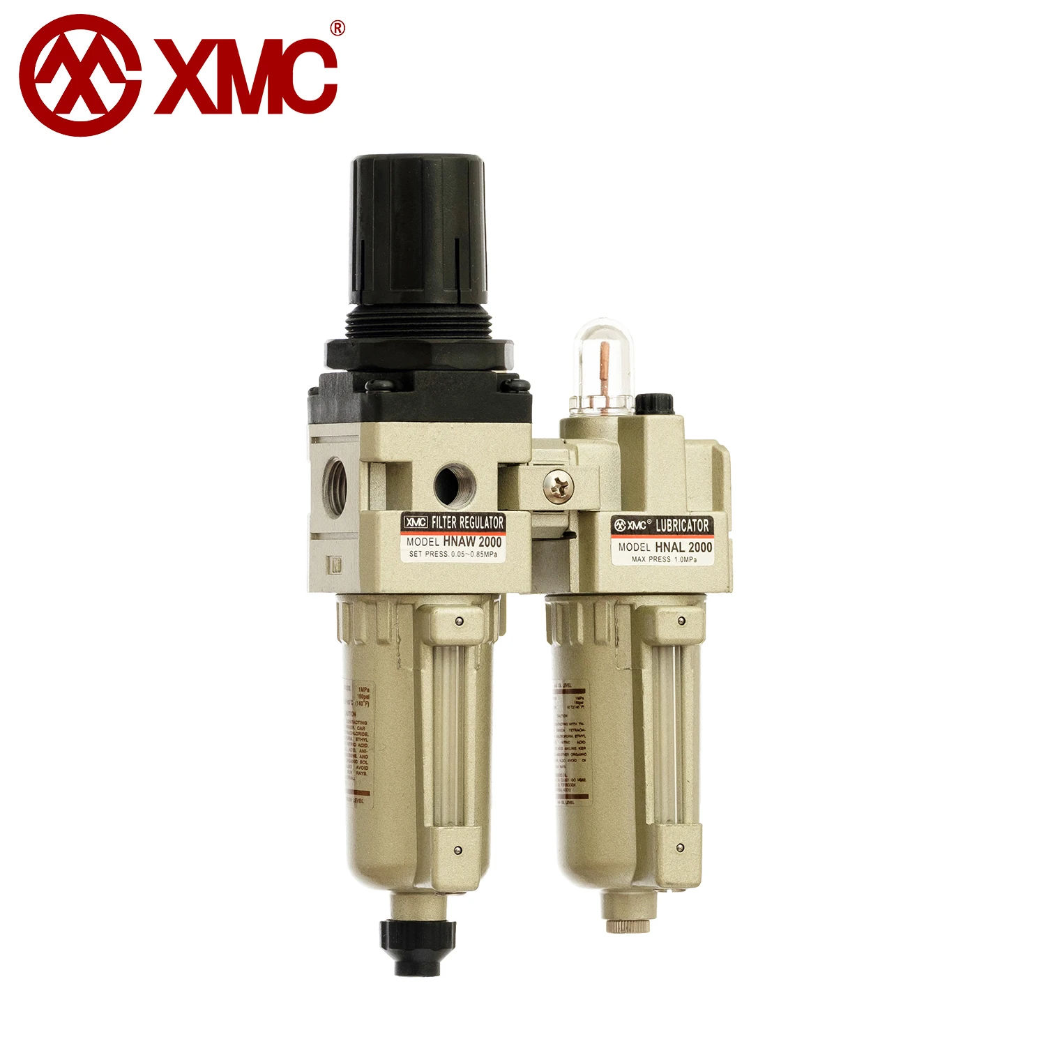 XMC HNAC2010-02 G1/4' FRL pneumatic air filter regulator lubrication construction machinery truck production equipment
