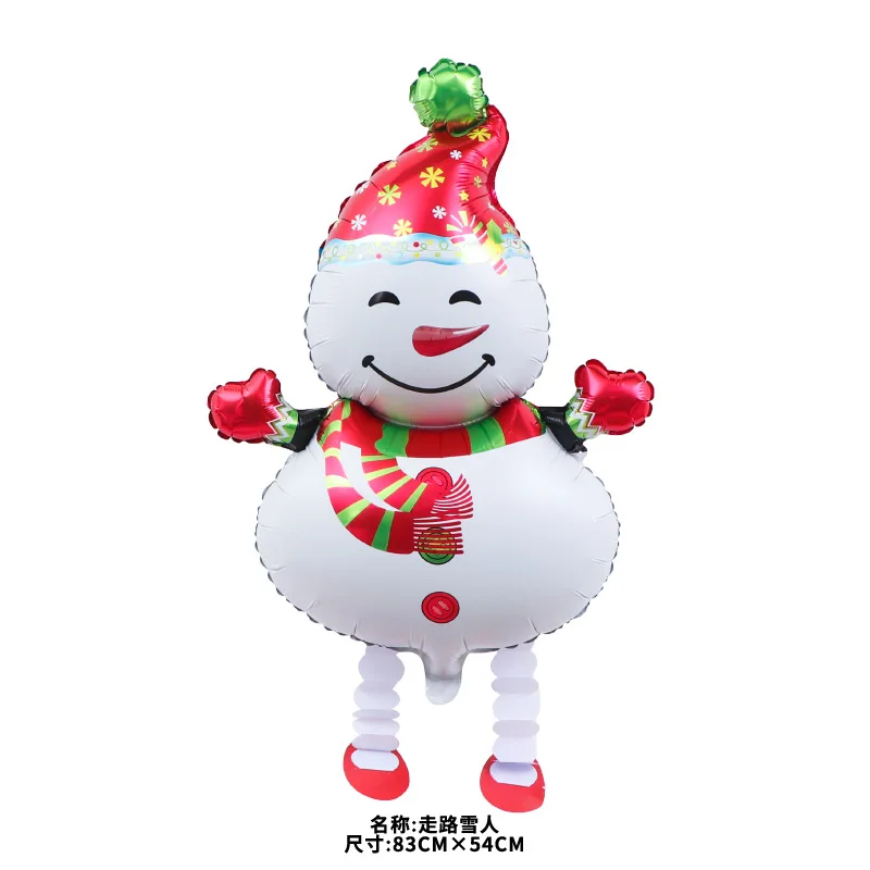 wholesale Walk pet aluminum Santa Claus foil balloon helium snowman photo walk deer dinosaur christmas walking balloons