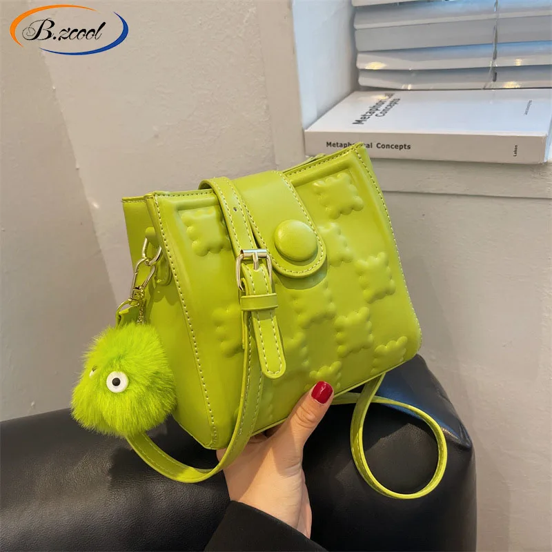 Pendant Pu Leather Handbags Fashion Pure Color Flower Printing Women Bags Shoulder Bag Zipper & Hook Ladies Hand Bags RY73200