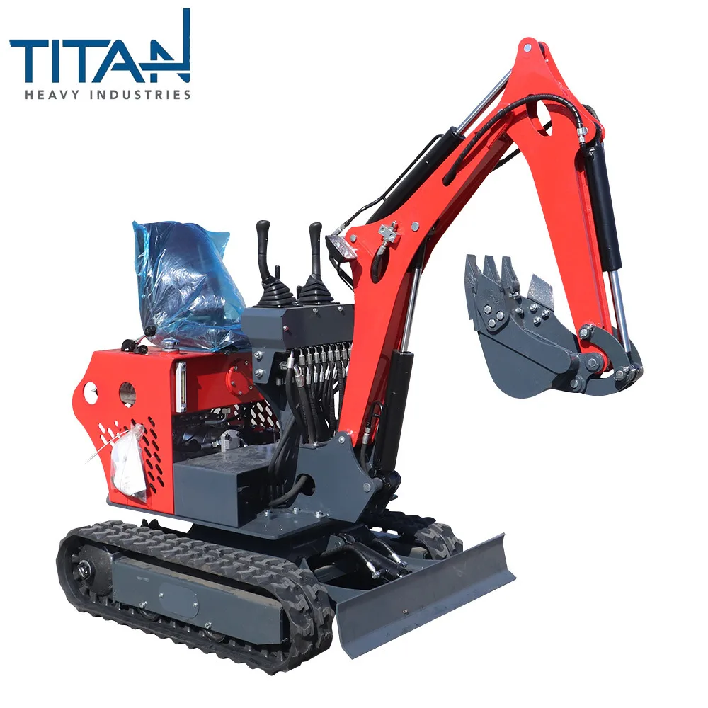 China 0.8 Ton Mini Excavator Small Hydraulic Crawler Machine Eaton Hydraulic Cylinder Koop Engine Gearbox Home Use Industries