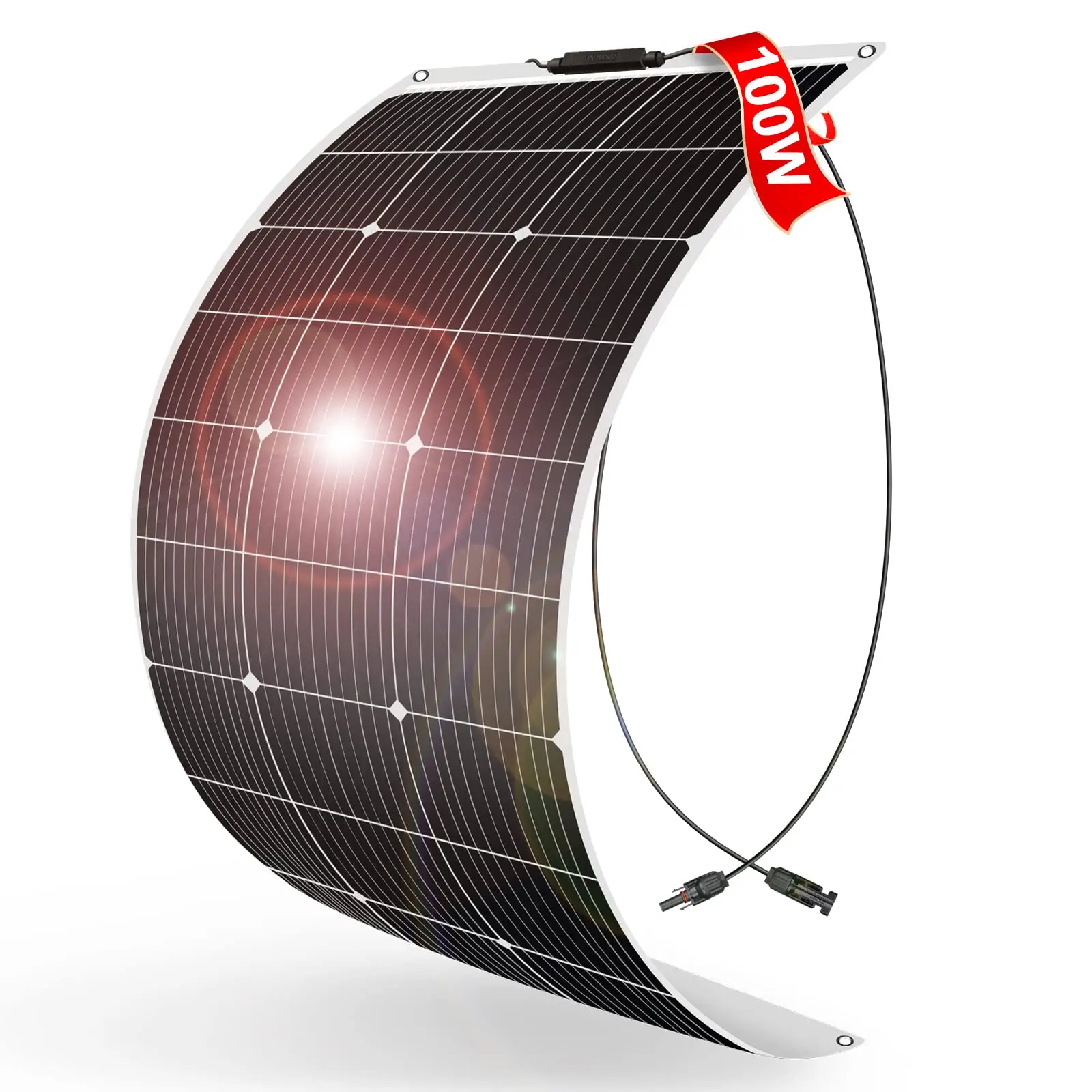 Dokio Semiflexible 12V 100W Flexible Mono Solar Panel For Car Battery & Boat & Home 200w 400w 1000w