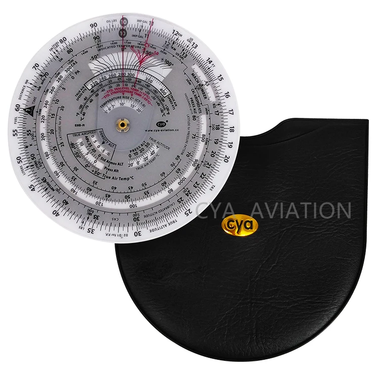 CYA Circular Flight Computer 6 inch diameter E6-B Air Navigation Computer with vinyl case for Student Pilots