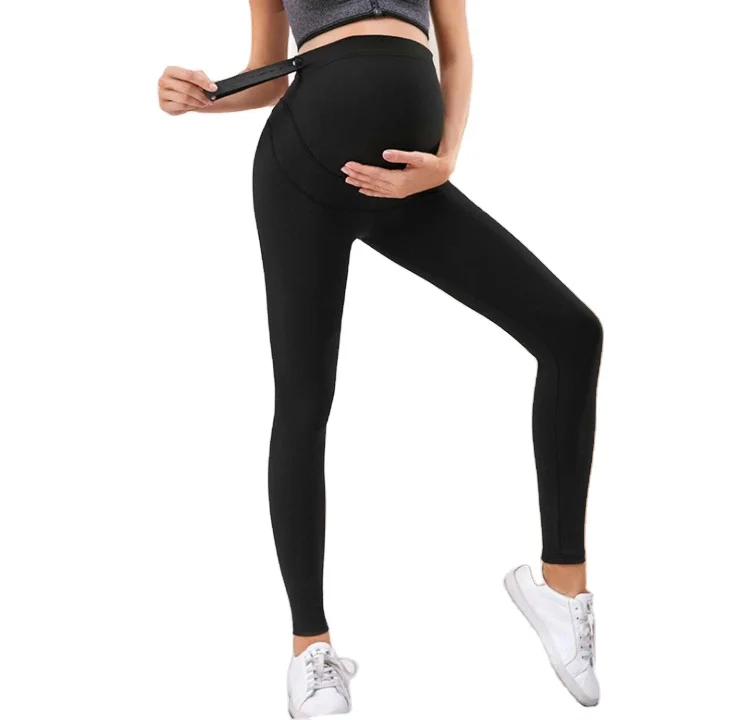 Yoga Pregnant Women Clothing With Button Tummy The Abdomen And Wrap The High Waist Leggings For Pregnant Women Sportswear