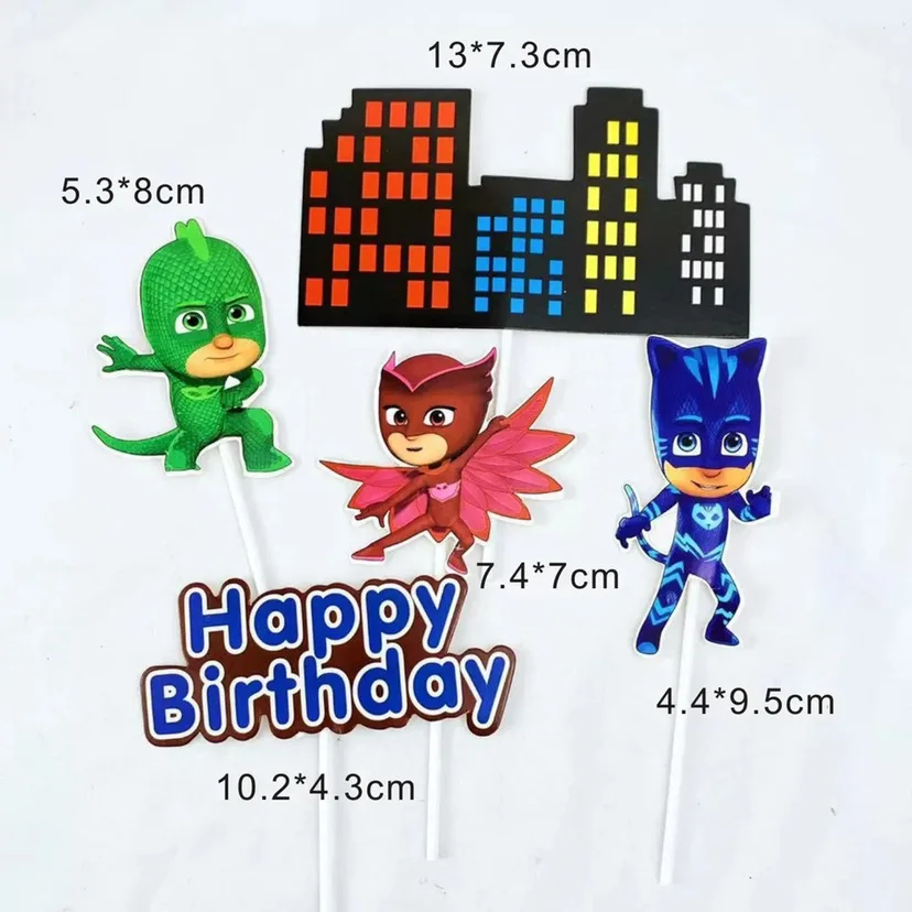 Happy Birthday spider-man big Cartoon Cake Decoration Flag Insertion Card Cake Plug-in Baking Props paper cake topper set