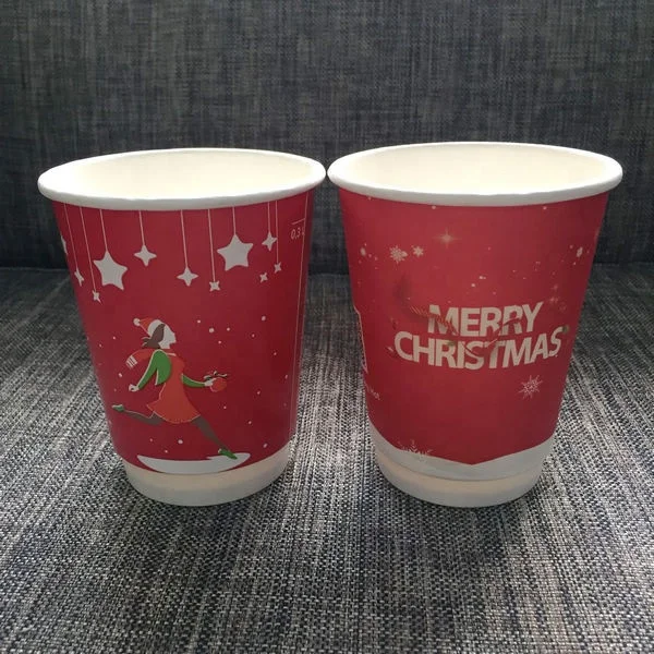 12oz double wall paper wholesale coffee cups CHRISTMAS