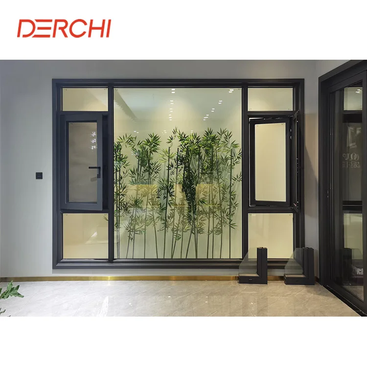 House Apartment Double Glazed aluminum swing window double tempered glass windows mosquito net casement window