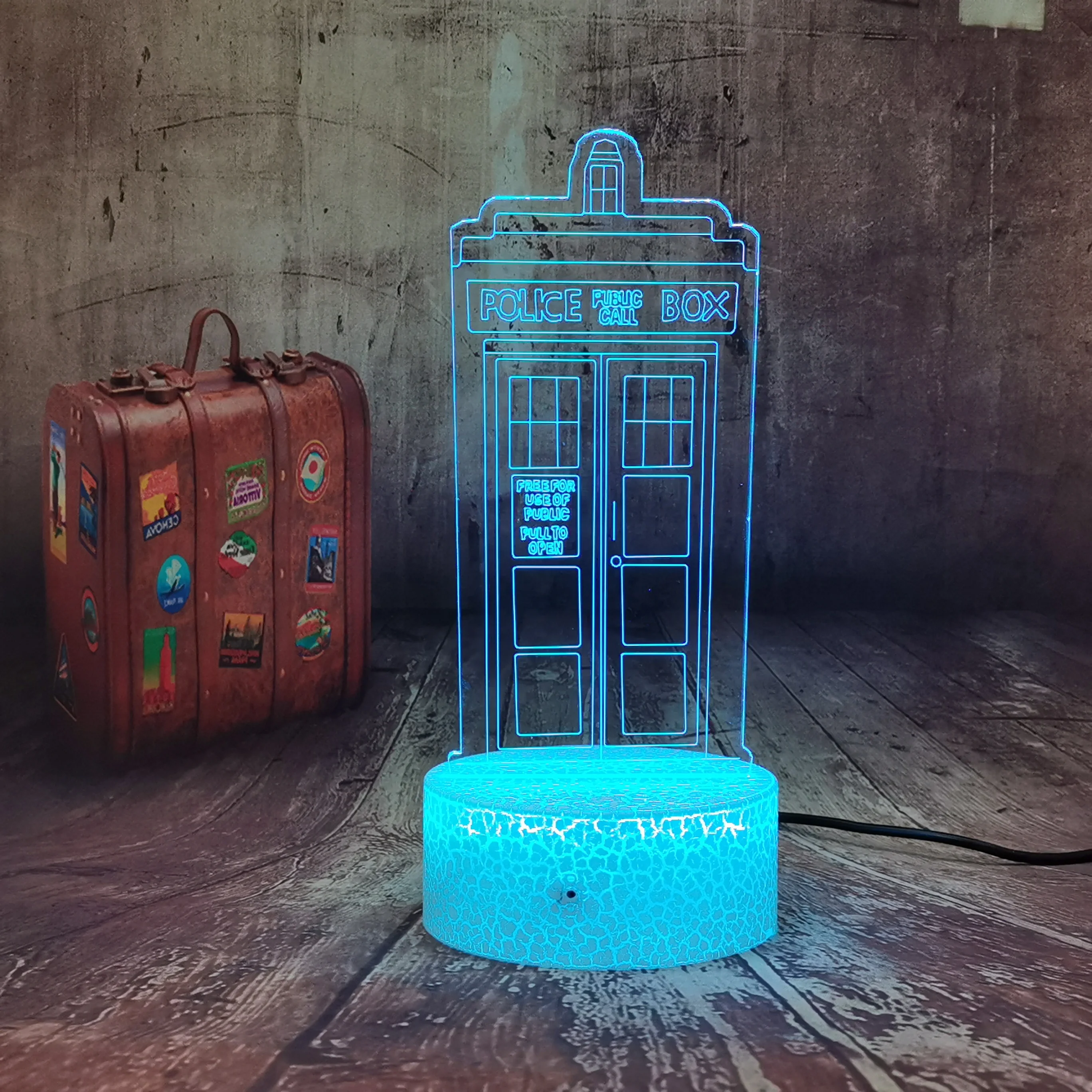  Приставка для звонков в форме общественного телефона оптическая настольная лампа детской комнаты Декор 16 цветов пульт дистанционного управления USB-игрушка 3D светодиодный ночник