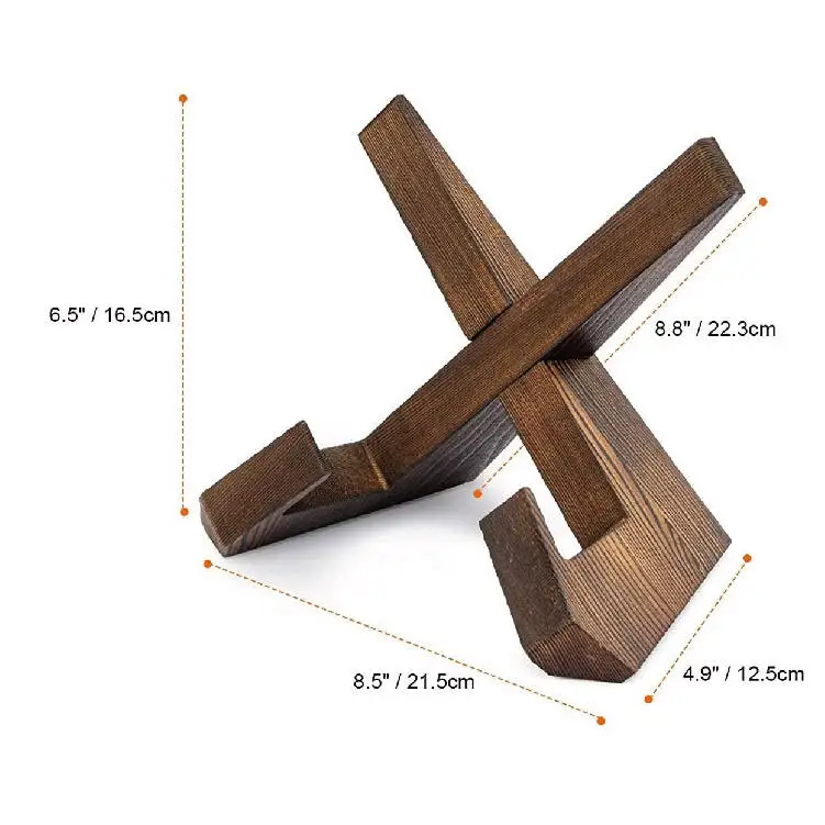 High Quality Material Handmade Wooden Cookbook Holder Unique Design Recipe Book Holder For Display Stand